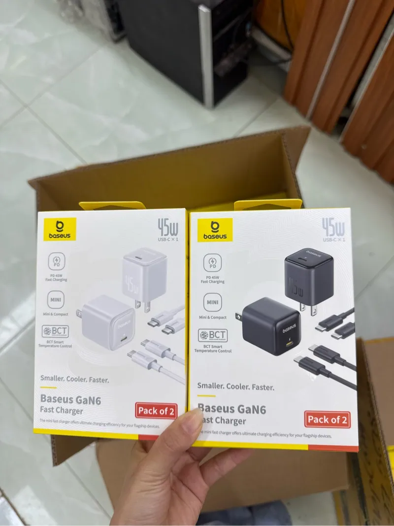 Bộ Sạc Nhanh Chính Hãng Baseus Type C-C 45W