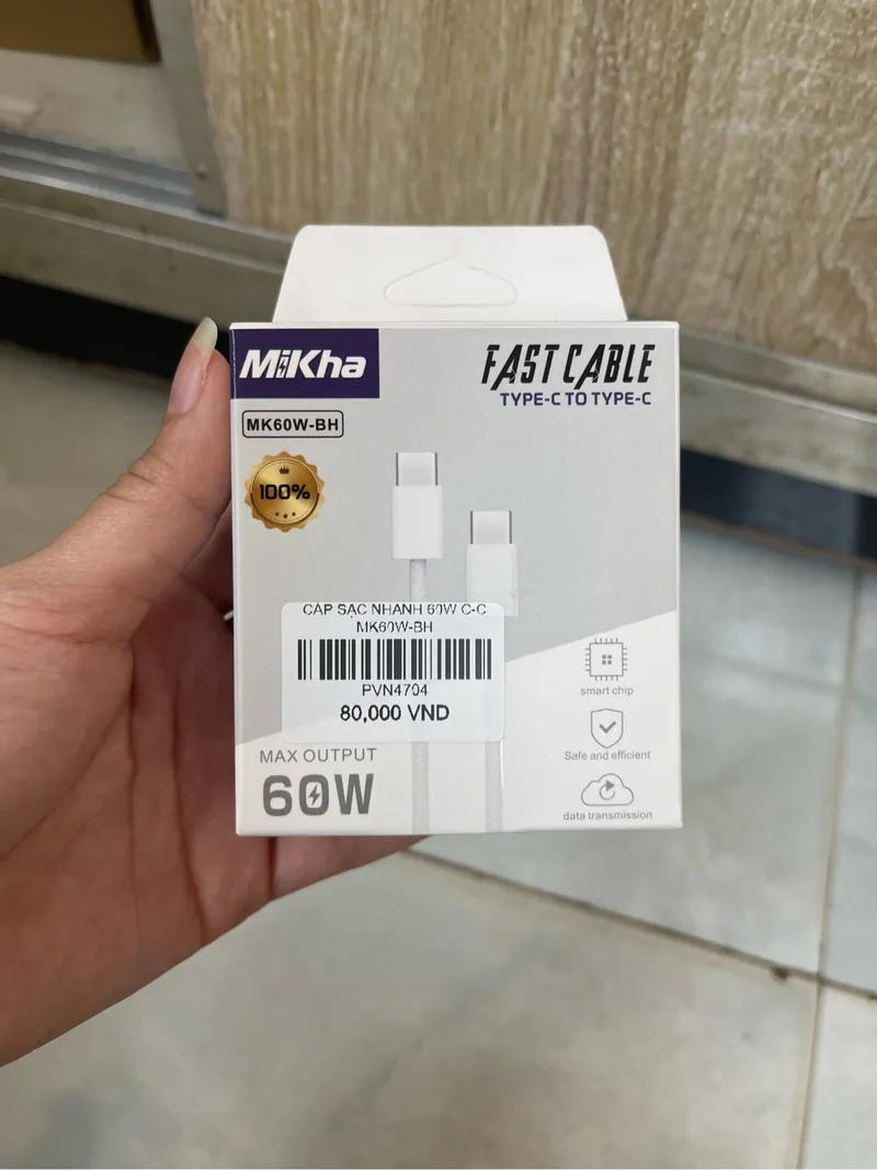 Cáp Sạc Nhanh 60W C-C MK60W-Bh